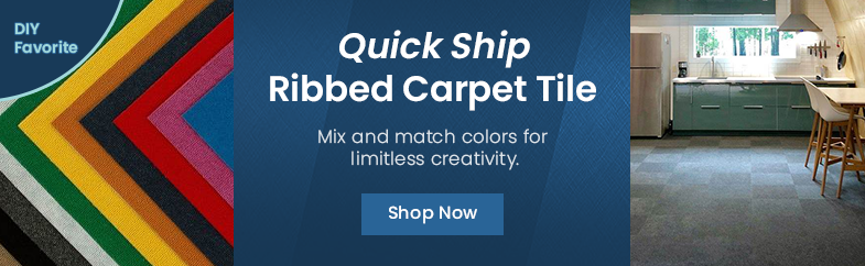 Quick Ship Ribbed Carpet Tile. Mix and match colors for limitless creativity. DIY Favorite. Shop Now