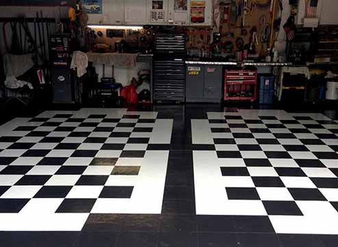 black and white vinyl flooring