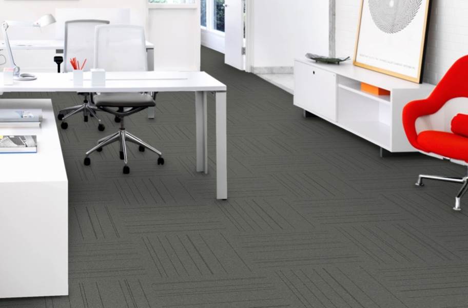 Mohawk Rule Breaker Carpet Tile - Pewter Stripe