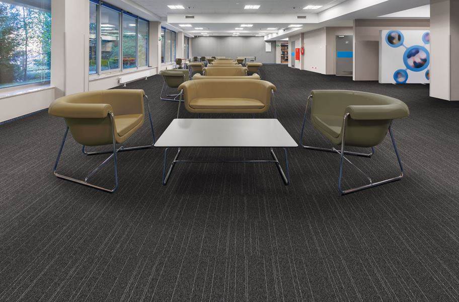 Mohawk Rule Breaker Carpet Tile - Charcoal Stripe