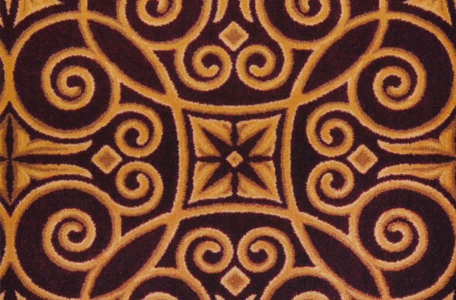 Joy Carpets Antique Scroll Carpet - Burgundy