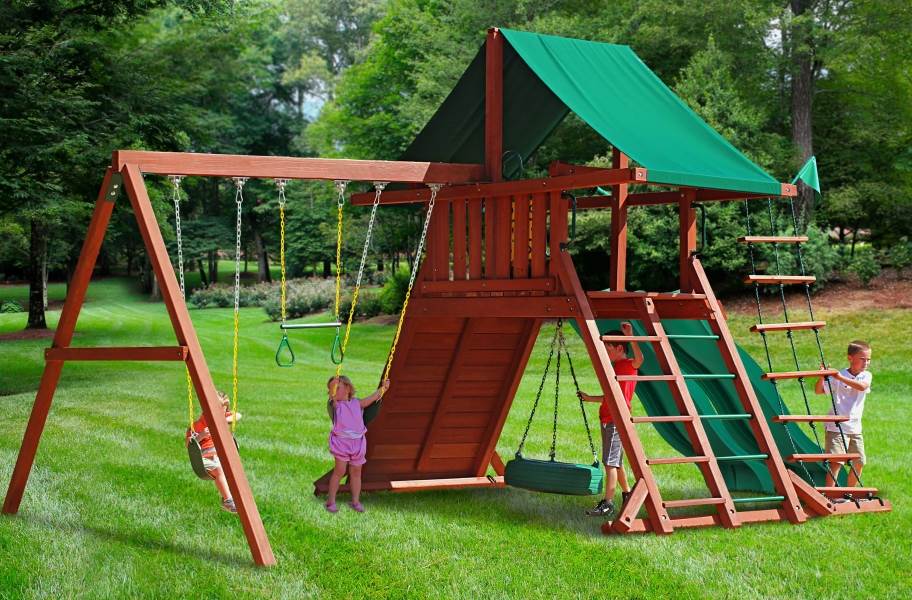 Gorilla Playsets Sun Valley Extreme, Sun Valley Ii Wooden Swing Set With Tire