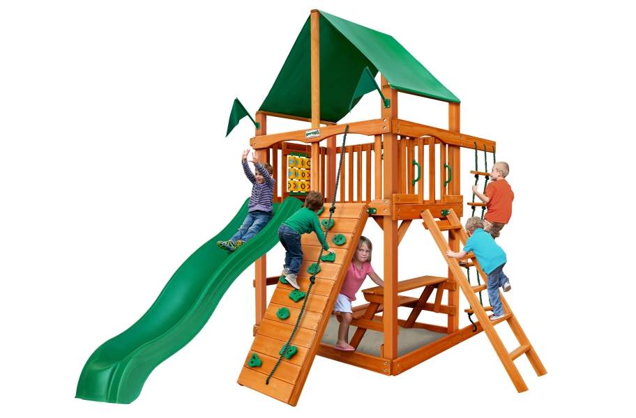 Chateau Tower Playset - Deluxe Green Vinyl Canopy