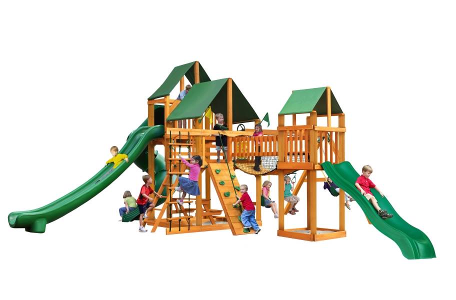 Treasure Trove II Playhouse - Canvas Forest Green Canopy - view 2