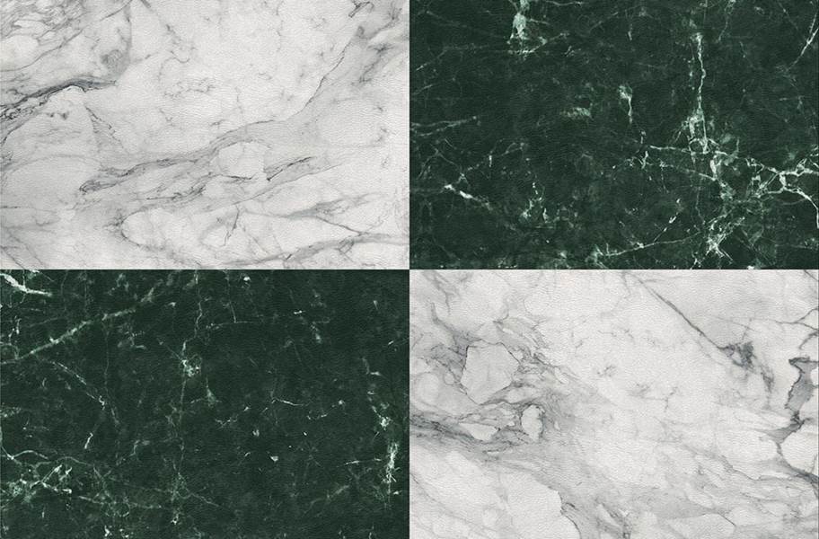 Stone Flex Tiles - Gemstone Collection - Green/White Marble 10