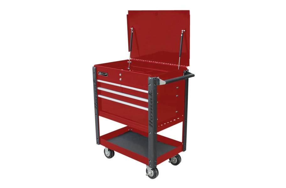 Homak Pro 4-Drawer Service Cart - Red