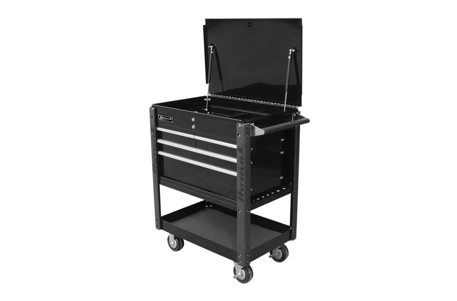 Homak Pro 4-Drawer Service Cart - Black