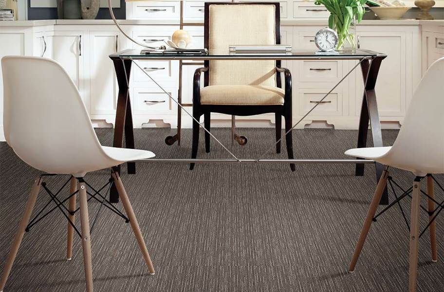 Shaw Floorigami Striation Carpet Plank - Gray Furrow