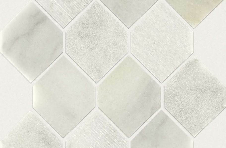 Shaw Boca Natural Stone Mosaic - Stretch Hex - Whitewater