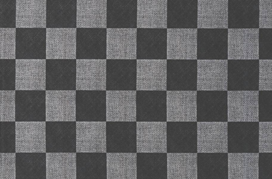 Checkered Indoor Outdoor Area Rug - Black and Gray