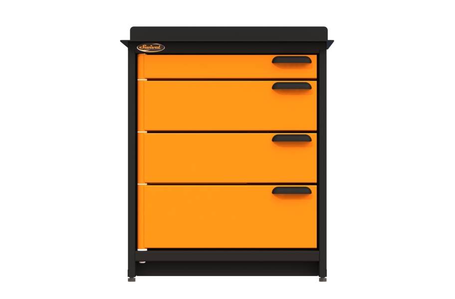 Swivel Storage 4-Drawer Stationary Cabinet