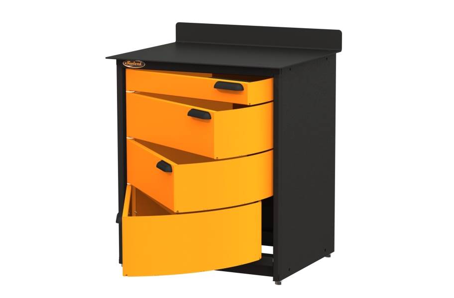 Swivel Storage 4-Drawer Stationary Cabinet