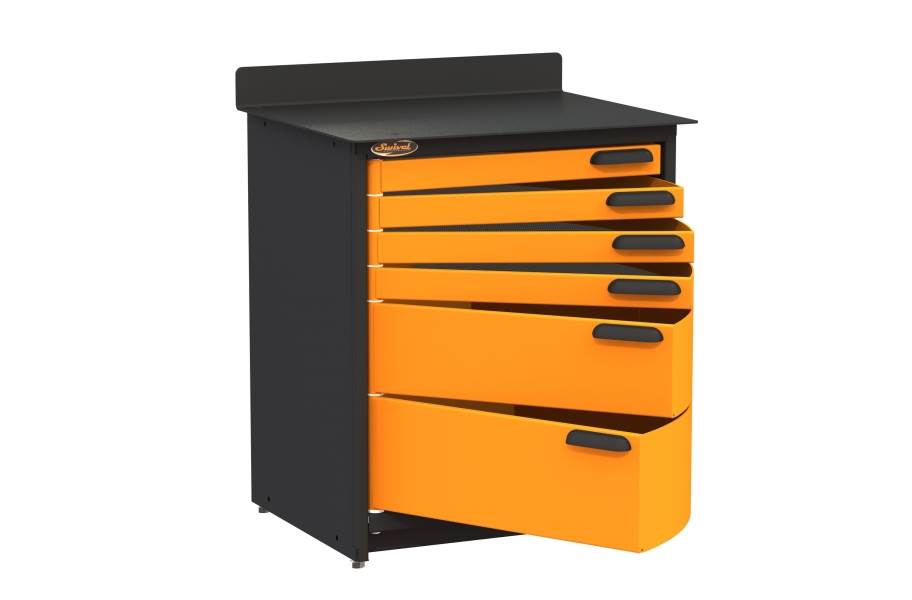 Swivel Storage 6-Drawer Stationary Cabinet - view 3