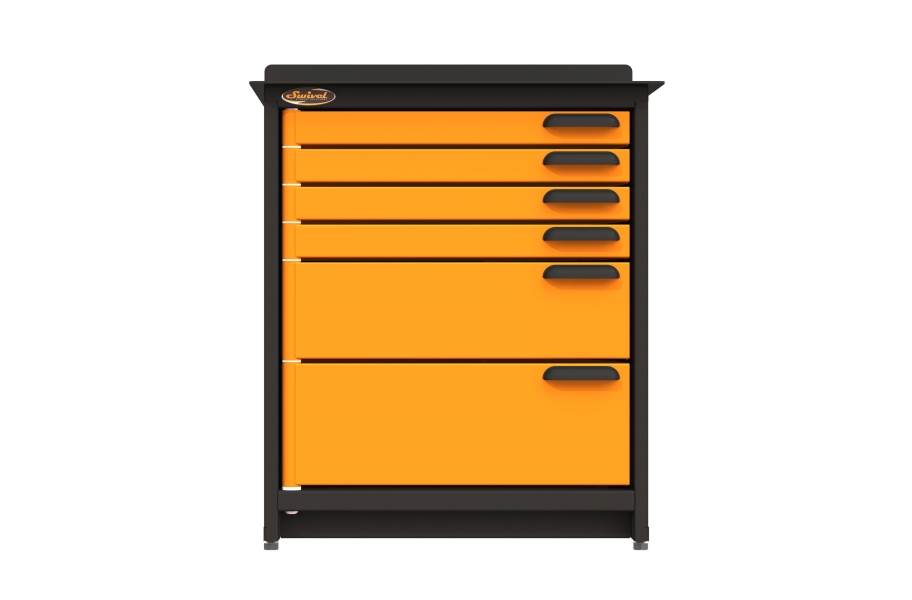 Swivel Storage 6-Drawer Stationary Cabinet - view 4