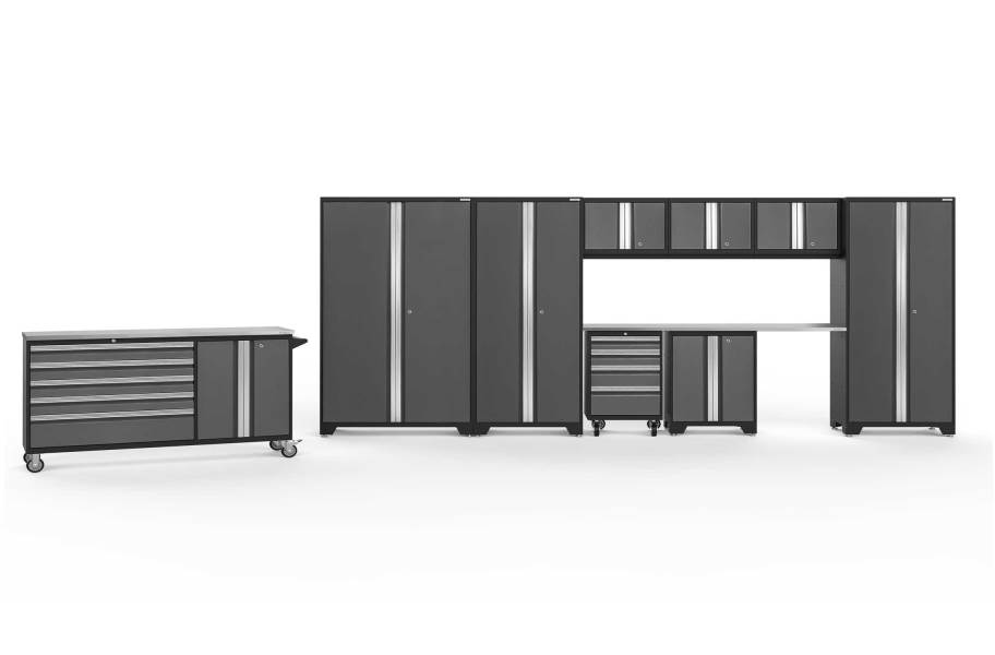 NewAge Bold Series 10-PC Cabinet Set - Gray / Steel