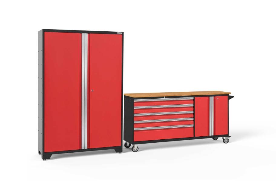 NewAge Bold Series 2-PC Cabinet Set - Red / Bamboo