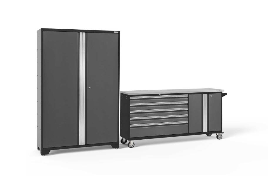 NewAge Bold Series 2-PC Cabinet Set - Gray / Steel