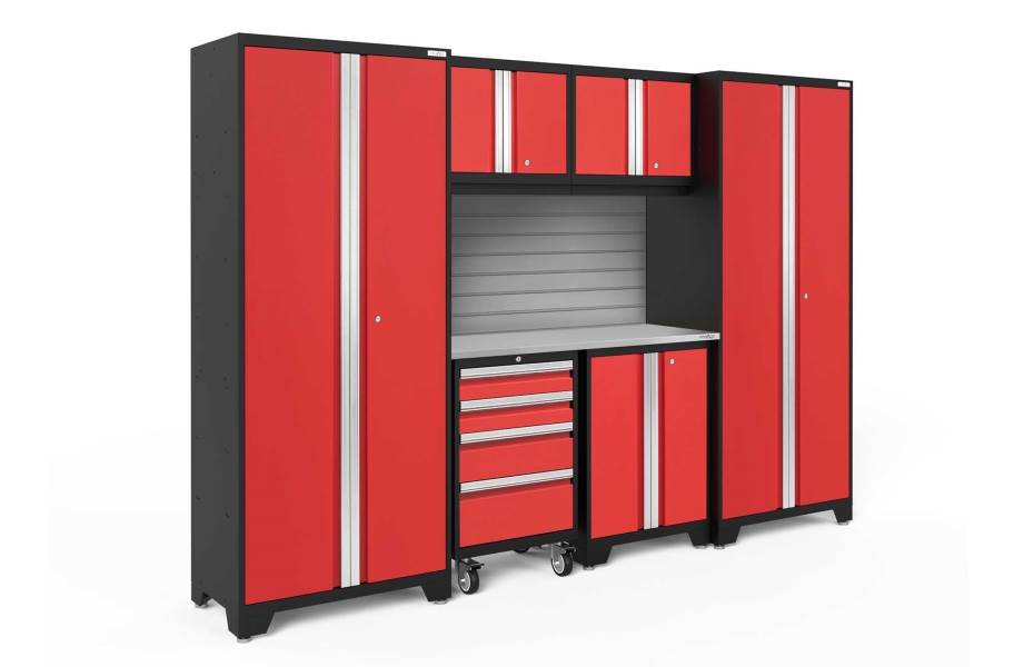 NewAge Bold Series 7-PC Cabinet Set - Red / Steel