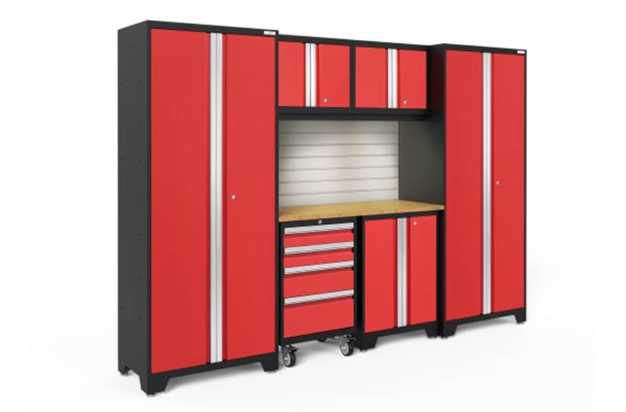 NewAge Bold Series 7-PC Cabinet Set - Red / Bamboo - view 18