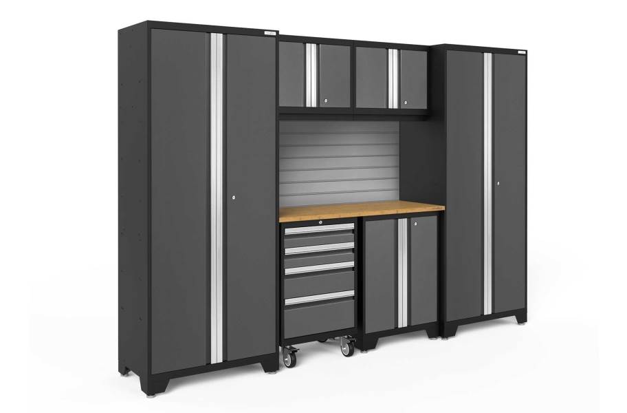 NewAge Bold Series 7-PC Cabinet Set - Gray / Bamboo