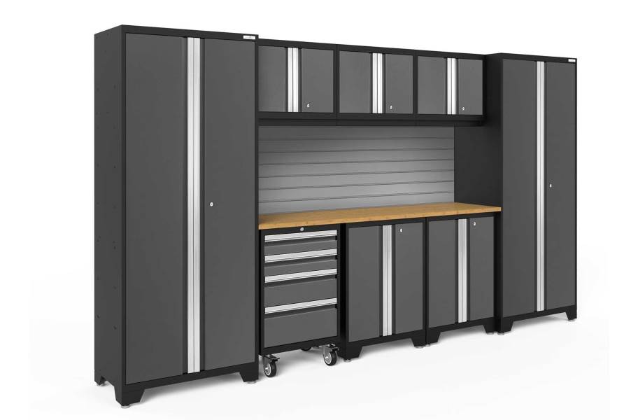 NewAge Bold Series 9-PC Cabinet Set - Gray / Bamboo