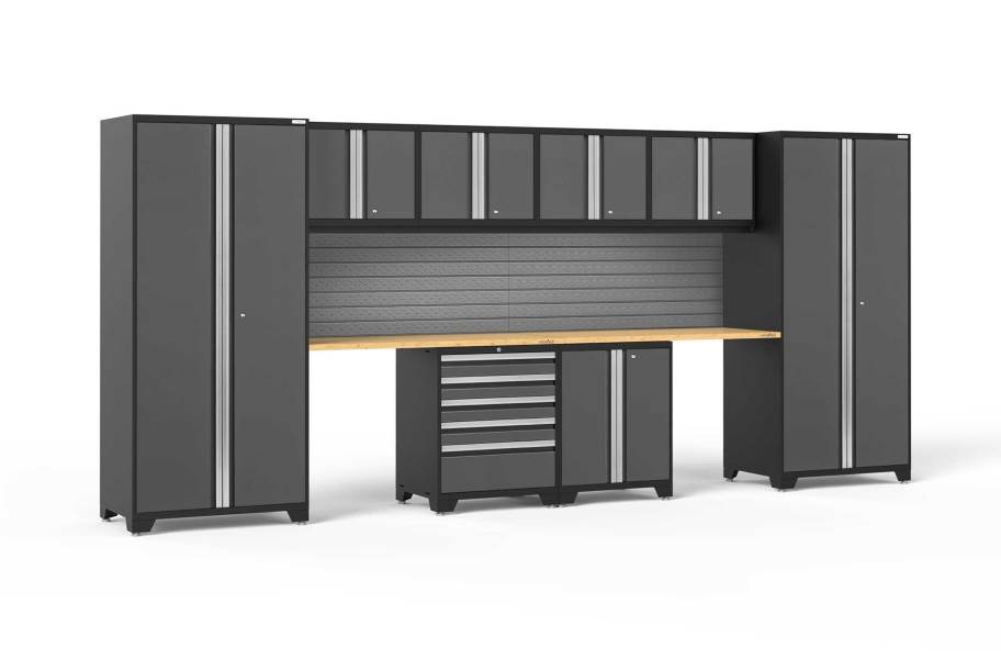 NewAge Pro Series 10-PC Cabinet Set - Gray / Bamboo