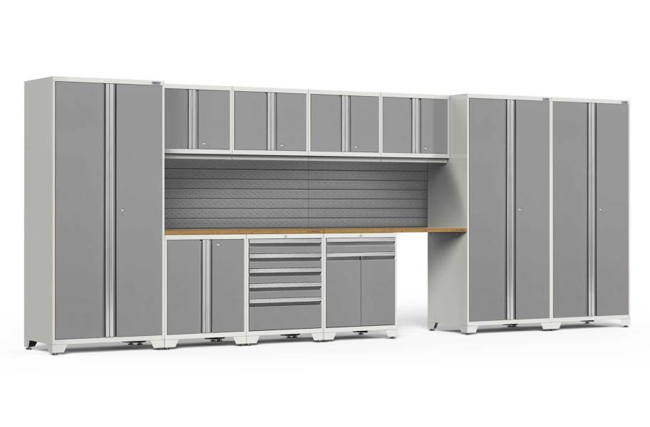 NewAge Pro Series 12-PC Cabinet Set - White / Bamboo