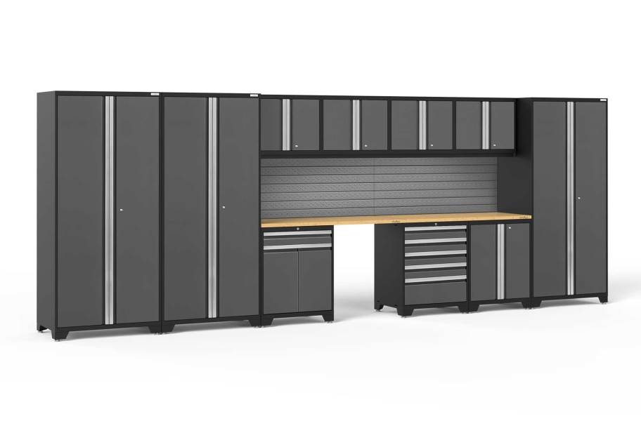 NewAge Pro Series 12-PC Cabinet Set - Gray / Bamboo