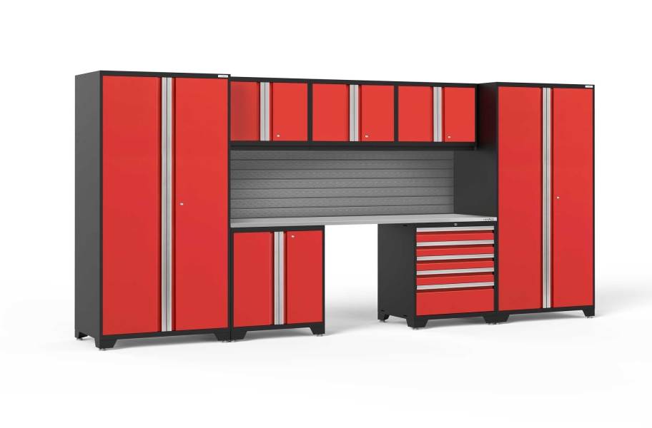 NewAge Pro Series 8-PC Cabinet Set - Red / Steel