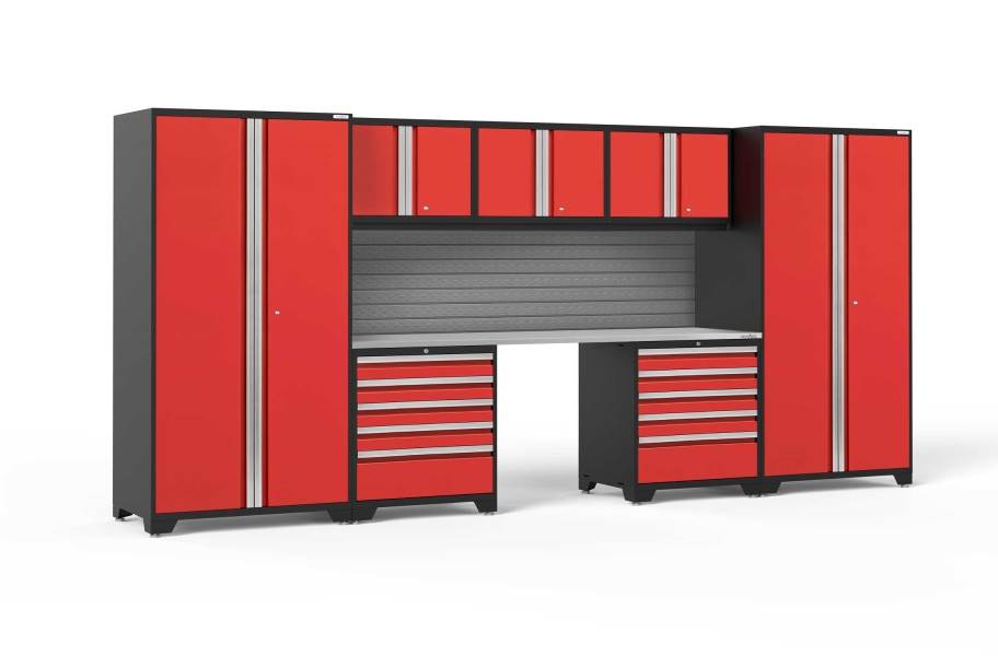 NewAge Pro Series 8-PC Cabinet Set - Red / Steel