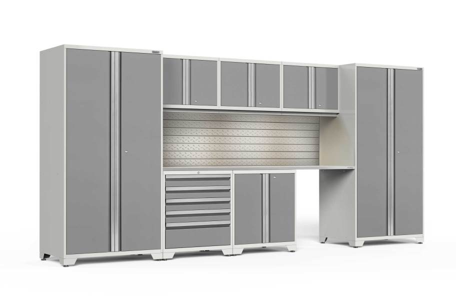 NewAge Pro Series 8-PC Cabinet Set - White / Steel