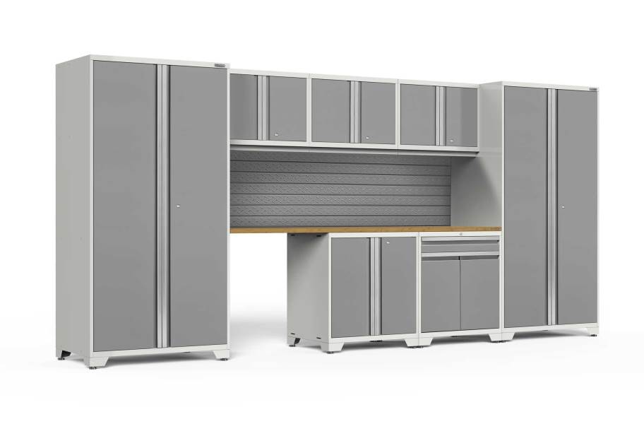 NewAge Pro Series 8-PC Cabinet Set - White / Bamboo
