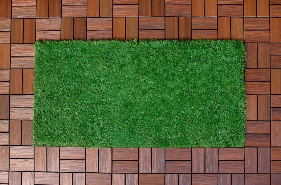 Helios Composite Deck Board Tiles - 8 Slat + Artificial Grass Deck Tile - view 3