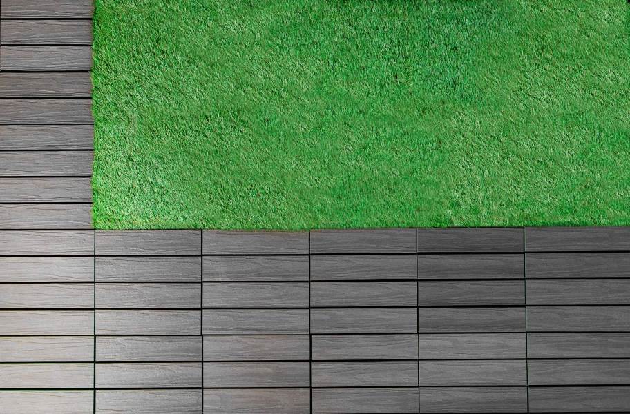 Helios Composite Deck Board Tiles - 4 Slat + Artificial Grass Deck Tile - view 4