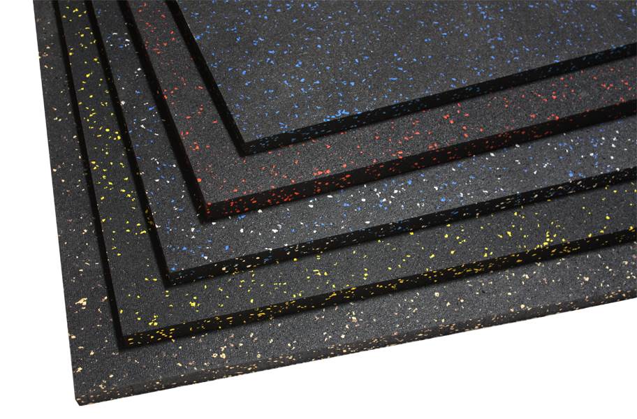 Rubber Floor Mats Gym Fitness Flooring Rolls 3.6'x15.3' 8mm Red Speckle Non-Slip 