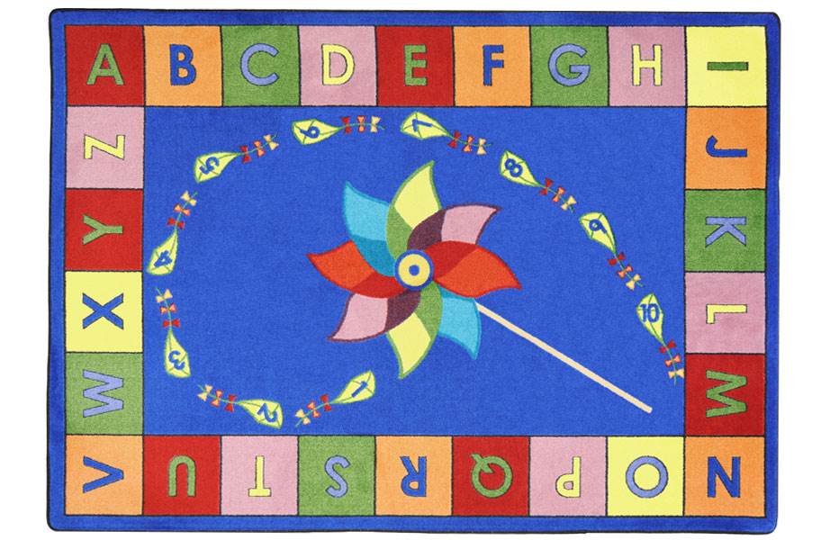 Joy Carpets Alphabet Pinwheel Kids Rug