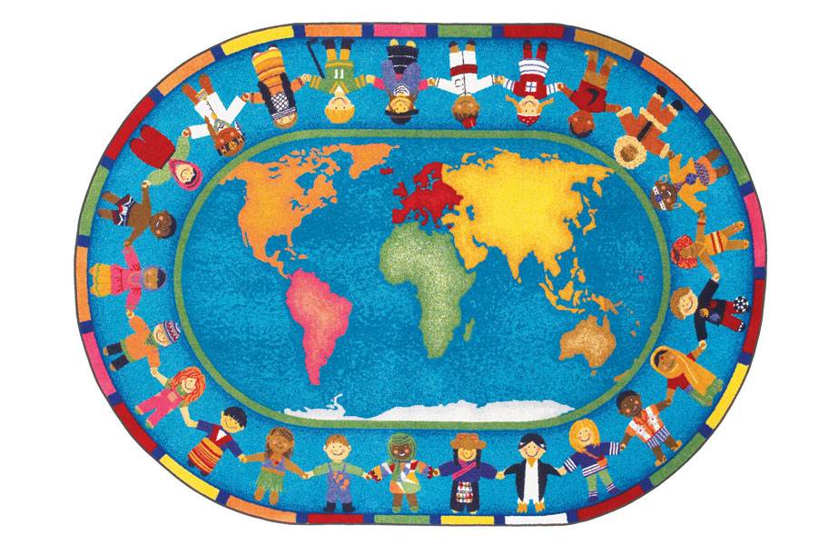 Joy Carpets Hands Around the World Kids Rug
