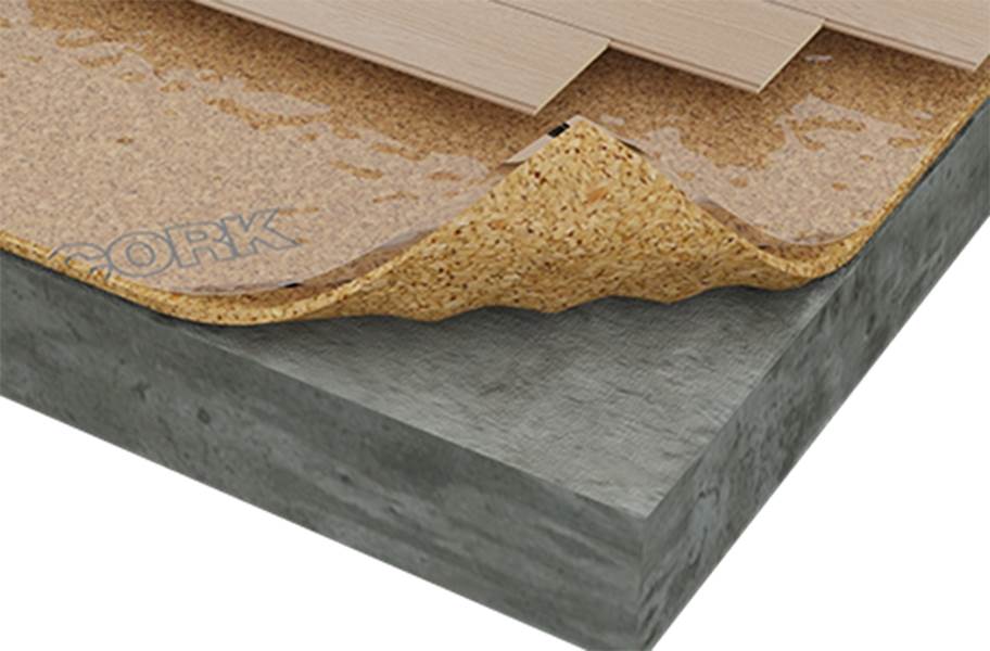 Acousticork Quiet Comfort Cork, Vapor Barrier Underlayment For Vinyl Plank Flooring On Concrete