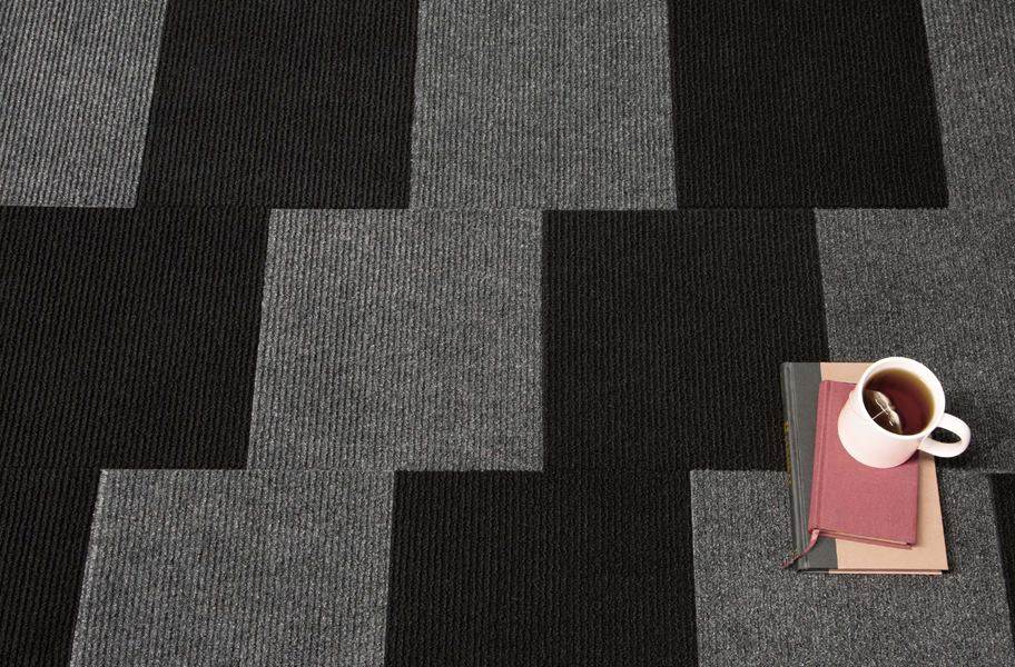 Berber Carpet Tiles - Smoke & Black