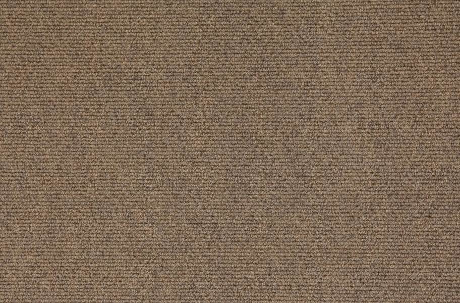 Premium Ribbed Carpet Tiles - Chestnut