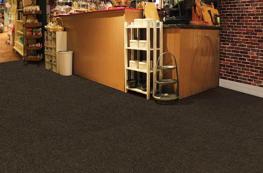 Premium Ribbed Carpet Tiles - Mocha - view 7