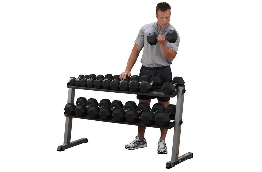 Body-Solid 2 Tier Horizontal Dumbbell Rack - view 3