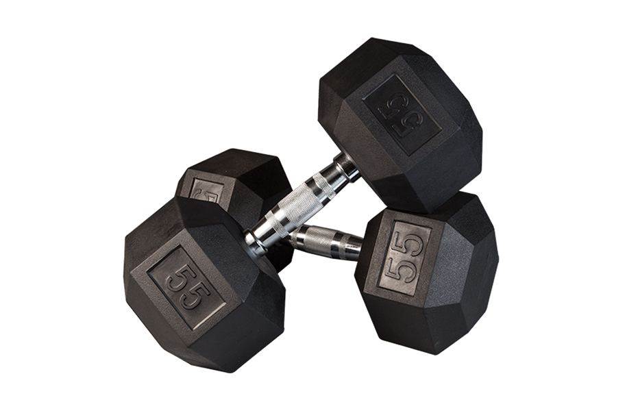 Body-Solid Rubber Coated Hex Dumbbells