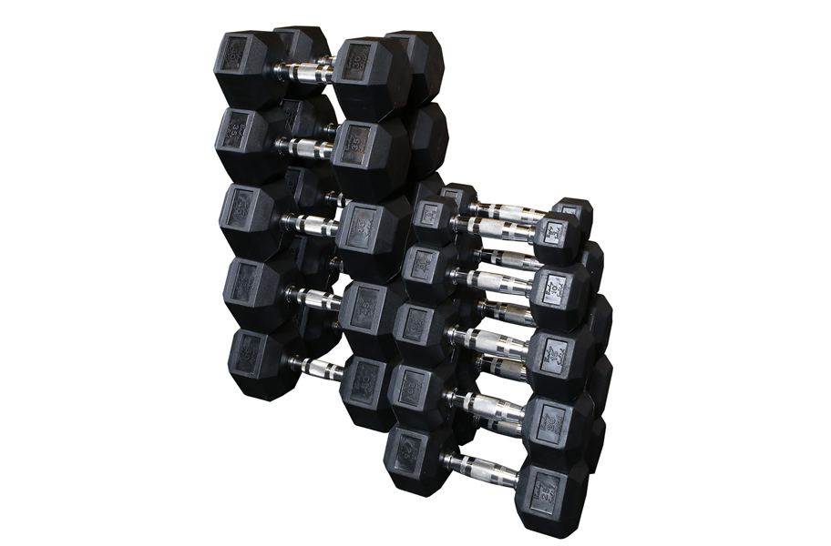 Body-Solid Rubber Coated Hex Dumbbell Sets