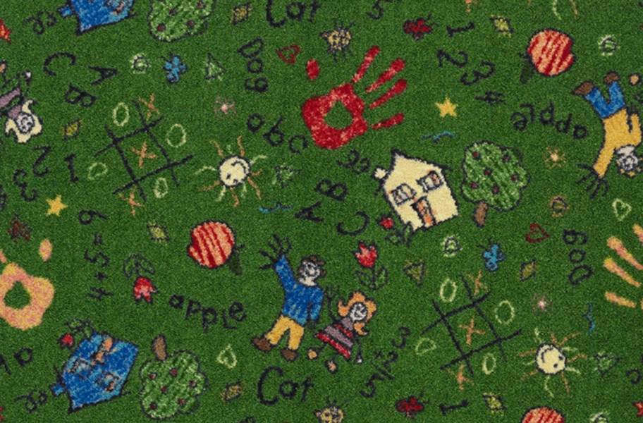 Joy Carpets Scribbles Carpet - Green