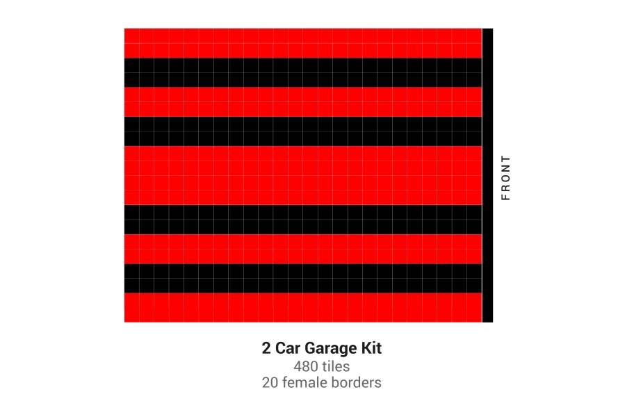 Nitro Tile Car Pad Kits - Red w/Black Stripes