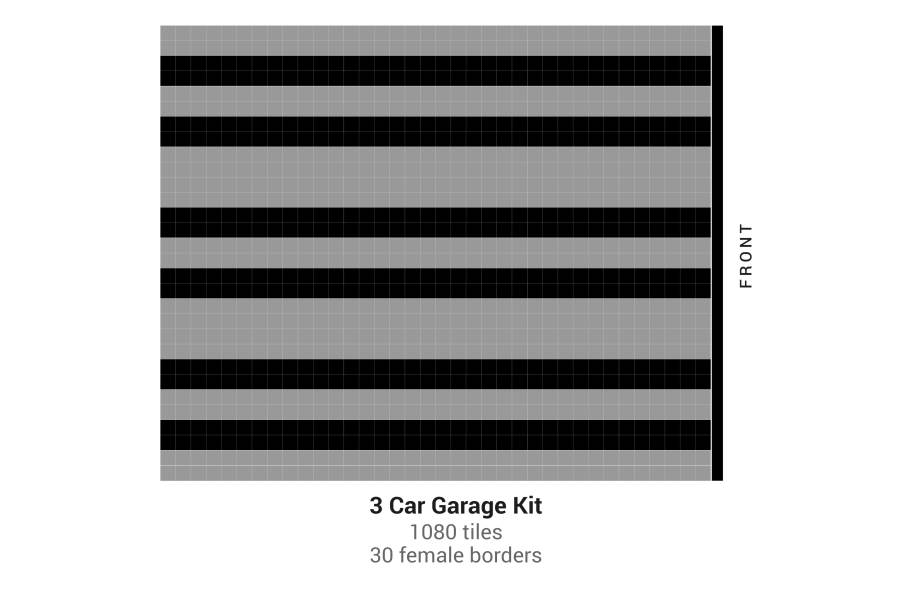 Nitro Tile Car Pad Kits - Graphite w/Black Stripes