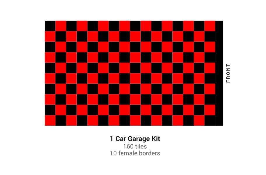 Nitro Tile Car Pad Kits - Black/Victory Red Checker