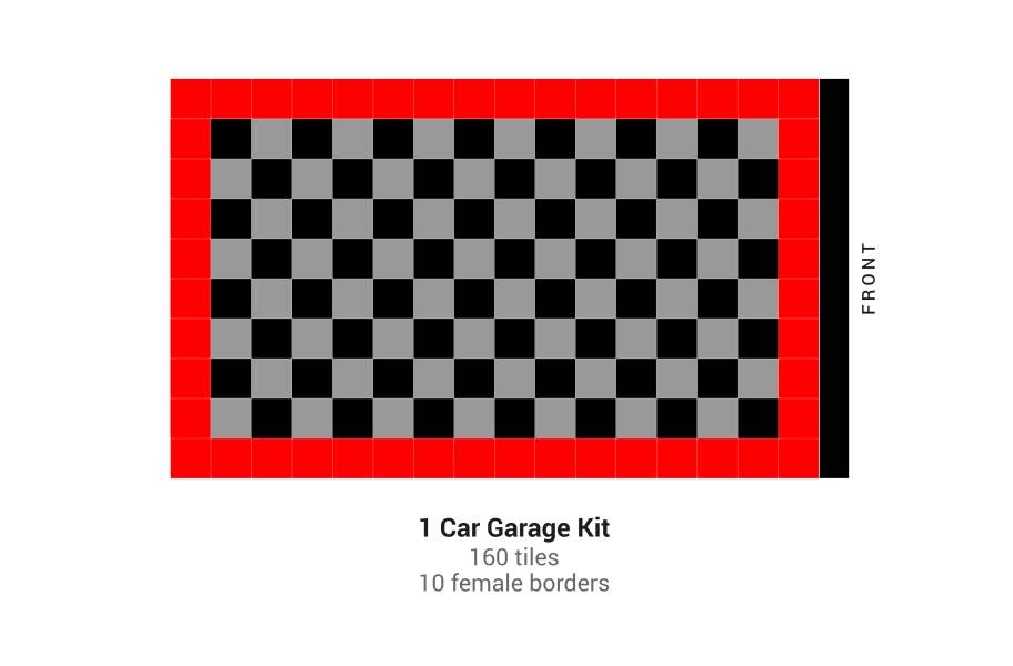 Nitro Tile Car Pad Kits - Black/Graphite/Victory Red