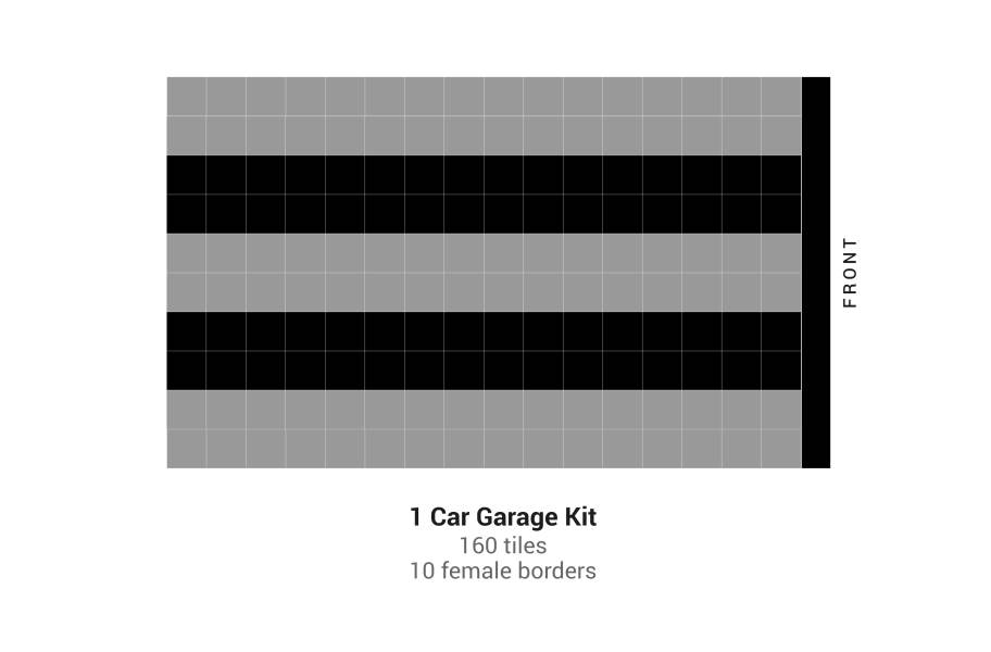 Nitro Tile Car Pad Kits - Graphite w/Black Stripes